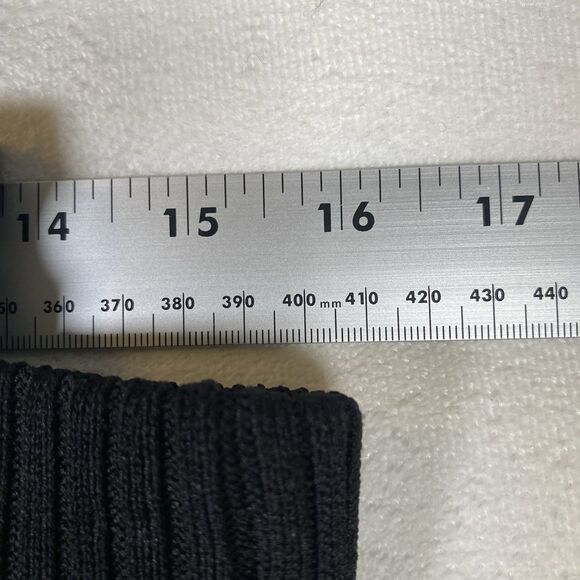 Anthropologie Black Rib Knit Maxi Skirt Side Slits Pull-On Stretch Size Large - Picture 9 of 10